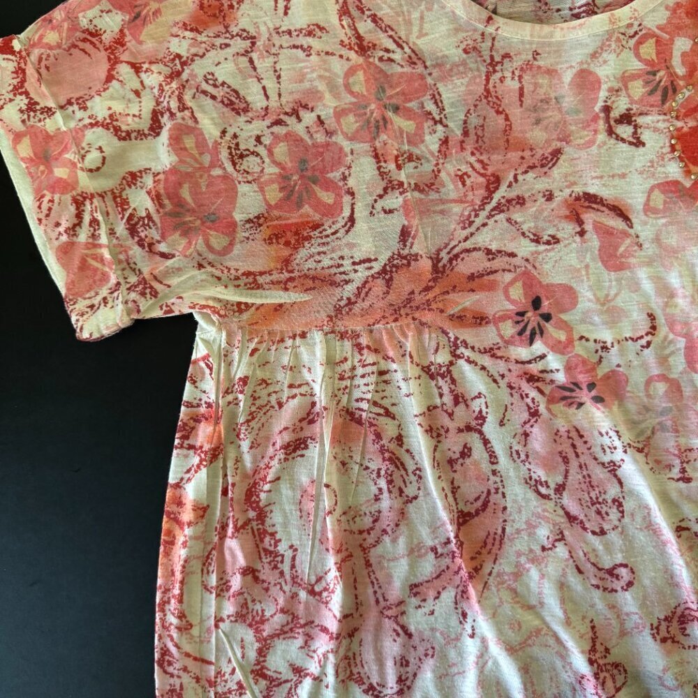 🔥 4 for $20 DEAL 🔥Style & Co Floral Embellished Blouse 🌺 Size S - Picture 4 of 7
